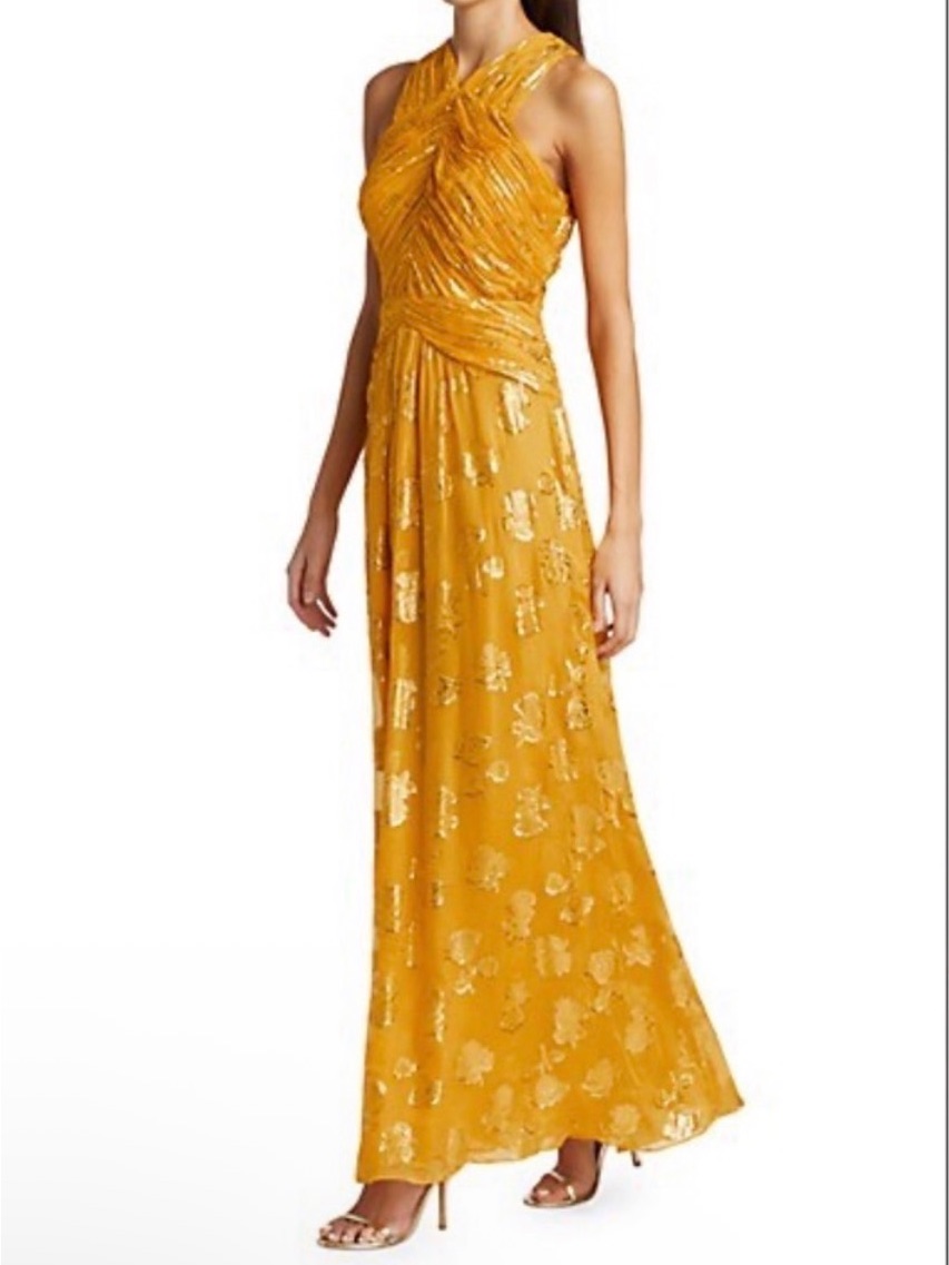 Ramy Brook Adrianna Metallic Halter Dress Size 0 Nwt